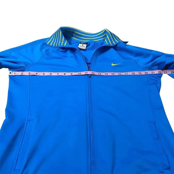Nike Women's Dri-FIT Track Jacket Blue Size L Full Zip Post Y2K - Picture 3 of 9